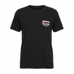 Broken Hearts Club Floral Graphic T-Shirt Black Unisex S New Without Tags
